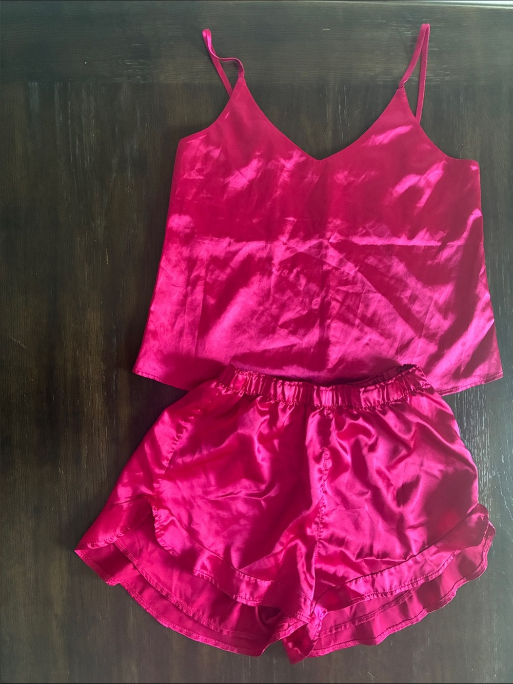 Express Fuchsia Satin Cami & Short Pajama Set